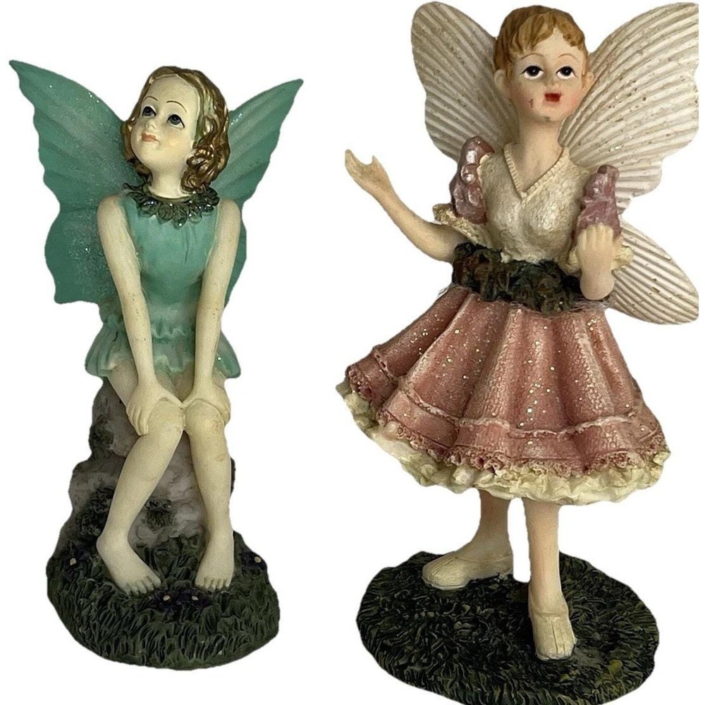 Fairy Figurine Lot "Dezine" Star Gazer 1997 & Ks Collection Fairy Decor Vintage